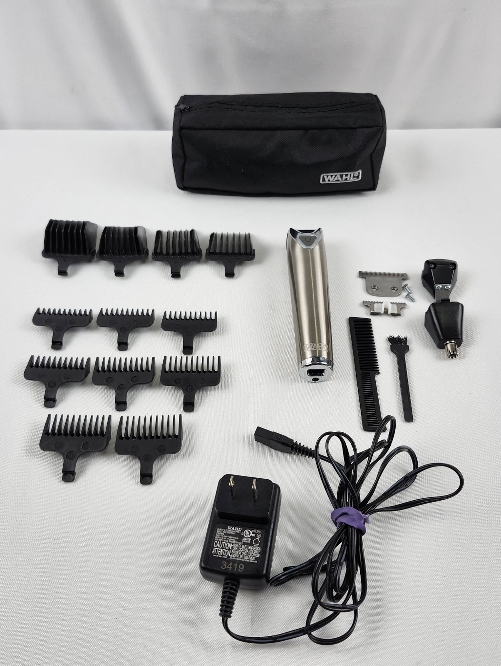 Wahl Cordless Beard Nose Trimmer Shaver Grooming Kit SS2L Stainless Steel Blade